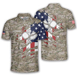 Max Corner Personalized Name and Team name Camouflage Flag Custom Pickleball 3D Polo Shirt