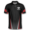 Max Corner Personalized Name and Team name Red Black Sport Style Pickleball 3D Polo Shirt