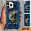Maxcorners Fishing Phone Case Reptile Scale Texture Custom Name Phone Case