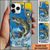 Maxcorners Fishing Phone Case Coastal Brushstroke Design Custom Name Phone Case