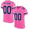 Maxcorners Custom Pink Navy-White Mesh Authentic Football Jersey LM2605