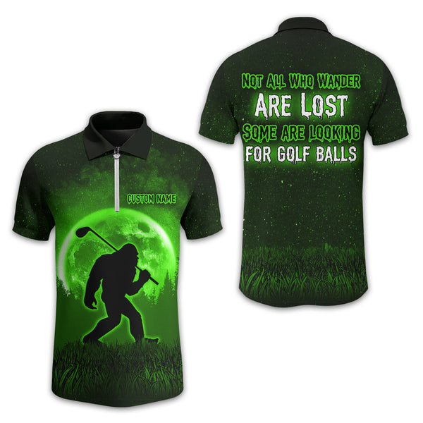 Maxcorners Not All Who Wander Are Lost Bigfoot Custom Golf Shirt, Personalized Golf Shirt, Funny Golf Polo Shirt