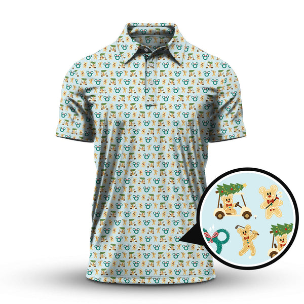 Maxcorners Funny Christmas Golf Shirt, Men's Pattern Golf shirt, Xmas Golf Shirt For Golfer