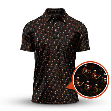 Maxcorners Halloween Golf Shirt For Golfer, Pattern Golf Shirt, Crazy Golf Shirt For Men