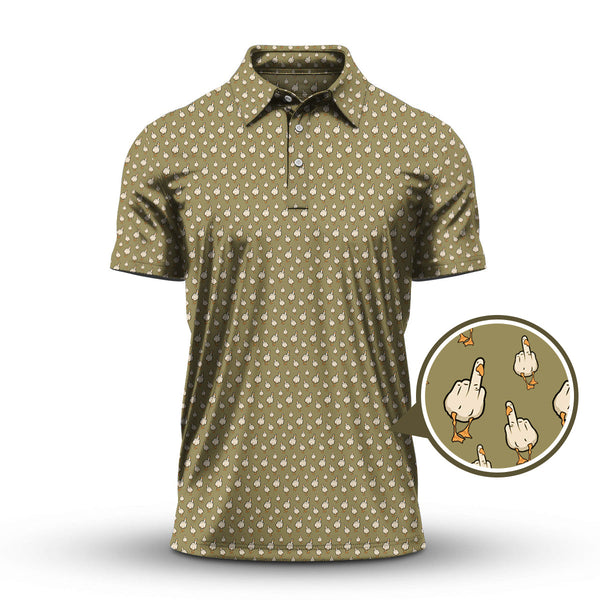 Maxcorners Duck You Pattern Golf Polos, Crazy Golf Shirts, Funny Golf Gift For Men