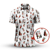 Maxcorners Golf And Bloody Mary Pattern Polos, Funny Women’s Golf Shirt, Cocktail Golf Shirts For Ladies