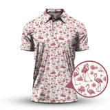 Maxcorners Flamingo Golf Shirt, Funny Pattern Golf Shirt, Crazy Golf Shirt For Golfer