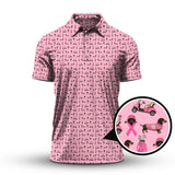 Maxcorners Breast Cancer Golf Shirt, Dachshund Golf Shirt, Pattern Golf Shirt For Golfer