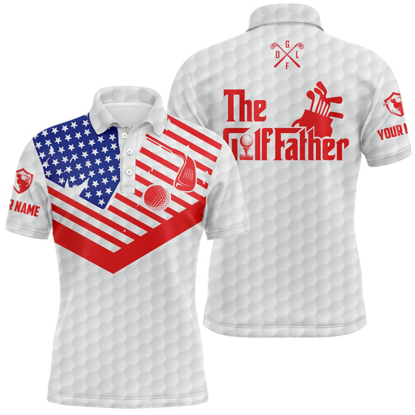 Maxcorners Golf American Flag Patriotic The Golf Father Customized Name 3D Polo Shirt Unisex