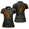 Maxcorners Yellow Claw Marks Hawaiian Golf Shirt, Scratch Print Women's Golf Tops, Ladies Golf Shirts LM1507