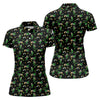 Maxcorners St Patrick's Day Leprechaun Character Golf And Beer Black Golf Shirt, Fun Women's Golf Shirts, Ladies Golf Polos