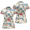 Maxcorners Pit Bull Beach Vacation Tropical Golf Polo Shirt, Golf Shirts For Women, Women's Golf Apparel LM1507