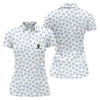 Maxcorners Vitamin G Shamrock Pattern Golf And Beer White Golf Shirt, St Patrick's Day Golf Shirt, Women's Golf Shirts