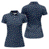 Maxcorners Tropical Cocktail Pinup Pattern Golf Shirt, Women’s Golf Apparel, Golf Polo For Women LM1507