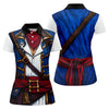 Maxcorners Caribbean Pirate Golf Shirt, Classic Buccaneer Captain Uniform, Golf Shirt For Women LM1507