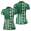 Maxcorners Irish Shamrock Vertical Stripes St Patrick's Day Golf Shirt, Women's Golf Shirts, Ladies Golf Polos