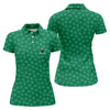 Maxcorners Vitamin G Shamrock Pattern Golf And Beer Green Golf Shirt, St Patrick's Day Golf Shirt, Women's Golf Shirts