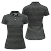 Maxcorners Black Text Pattern Golf Polo Shirt, Women’s Golf Apparel, Golf Shirts For Women LM1507