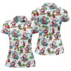 Maxcorners Surfing Santa Tropical Christmas Golf Shirt, Christmas Golf Shirt, Women’s Golf Polo LM1507