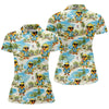 Maxcorners Cute Funny Duck Hawaiian Golf Shirt, Beach Theme Women's Golf Tops, Ladies Golf Shirts LM1507