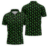 Maxcorners Neon Green Cocktails Three Leaf Clover St Patrick's Day Golf Shirt, Golf Gift For Men, Golf Shirts For Men