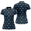 Maxcorners Navy Crocodile Pattern Sleeveless Golf Shirt, Women's Golf Shirt, Golf Polo For Women, Ladies Golf Shirt LM1507