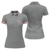 Maxcorners Gray First Dad Now Grandpa Golf Polo Shirt, Golf Polo For Women, Women’s Golf Apparel LM1507