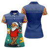 Maxcorners Women's Funny Golf Santa Beer And Cigar Polo Shirt, Christmas Golf Shirt, Women’s Golf Polo, Women’s Golf Apparel LM1507