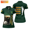 Maxcorners Swing Swear Drink Repeat Golf And Beer St Patrick's Day Green Women's Golf Tops, Ladies Golf Polos