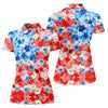 Maxcorners Red White Blue Hawaiian Golf Shirt, 250 Years Women's Golf Tops, Ladies Golf Shirts LM1507