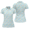Maxcorners Watercolor Palm Tree Hawaiian Golf Shirt, Summer Vibe Women's Golf Tops, Ladies Golf Shirts LM1507