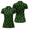Maxcorners St Patrick's Day Leprechaun Golf Pose Shamrock Golf Shirt, Fun Women's Golf Shirts, Ladies Golf Polos
