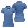 Maxcorners Blue Text Pattern Golf Polo Shirt, Ladies Golf Shirts, Golf Tops For Women LM1507