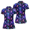 Maxcorners Neon Astronaut Skateboarding Galaxy Polo Shirt, Women’s Golf Polo, Golf Shirts For Women, Printed Golf Shirt LM1507