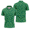 Maxcorners St Patrick's Day Beer Four Leaf Clovers Gold Pots Green Golf Shirt, Polo Shirts For Men, Golf Shirts For Men