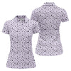 Maxcorners Light Purple Beer Brewing Icons Pattern Polo Shirt, Women’s Golf Apparel, Performance Golf Shirt LM1507