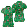 Maxcorners Surfing Santa Tropical Beach Golf Polo Shirt, Christmas Golf Shirt, Women’s Golf Apparel, Golf Polo For Women LM1507