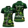 Maxcorners Irish Skull Leprechaun Hat Dark Beer Green St Patrick's Day Women's Golf Tops, Ladies Golf Polos