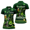 Maxcorners Hello Darkness Four Leaf Clover St Patricks Day Fun Women's Golf Shirts, St Patrick's Green Ladies Golf Shirts