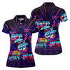 Maxcorners 80s Retro Party Golf Shirt, Neon Synthwave Sunset Pattern, Golf Shirt For Women LM1507