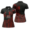 Maxcorners Red Friday American Flag Poppy Polo Shirt, Women’s Golf Apparel, Printed Golf Shirt LM1507