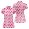 Maxcorners Pink Cowgirl Boots Hat Pattern Hawaiian Golf Shirt, Golf Polo For Women, Women’s Golf Apparel LM1507
