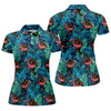 Maxcorners Bigfoot Flamingo Float Tropical Golf Polo Shirt, Golf Shirts For Women, Ladies Golf Tops LM1507