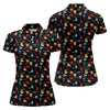 Maxcorners Guitar Pattern Hawaiian Golf Shirt, Music Lover Women's Golf Tops, Ladies Golf Shirts LM1507