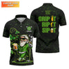 Maxcorners Grip It Rip It Sip It St Patrick's Day Leprechaun Golf And Beer Shamrock Golf Shirt, Golf Shirts For Men