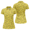Maxcorners Cute Yellow Rubber Duck Pattern Golf Shirt, Hawaiian Golf Shirt, Golf Tops For Women, Printed Golf Shirt LM1507