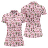 Maxcorners Pink Western Boots Roses Cactus Pattern Hawaiian Golf Shirt, Printed Golf Shirt, Women’s Golf Apparel LM1507