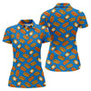 Maxcorners Blue Hot Dog And Fried Egg Pattern Golf Shirt, Hawaiian Golf Shirt, Golf Tops For Women, Printed Golf Shirt LM1507