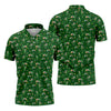 Maxcorners St Patrick's Day Leprechaun Character Golf And Beer Green Golf Shirt, Fun Golf Shirts For Men, Polo For Men