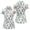 Maxcorners Beach Party Santa Christmas Golf Shirt, Women's Golf Tops, Printed Golf Shirt, Golf Polo For Women LM1507